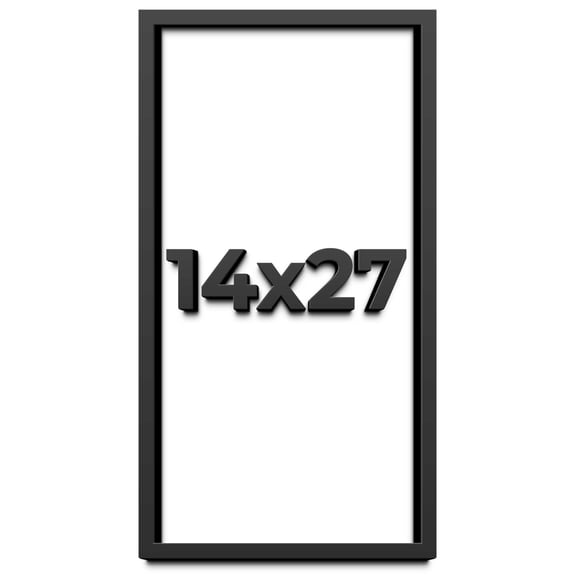 14x27 Shadow Box Frame Black | 1 inches Deep Real Wood Contemporary Shadowbox Display Frame | UV