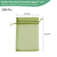 thumbnail image 3 of Bolsas de Protección de Frutas Uxcell 200 Pack - Bolsas de Malla para Frutas de 4x6 Pulgadas con Cierre de Cordón Aplicables a Plantas (Verde Militar), 3 of 7
