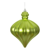 Pemberly Row 6" Onion Drop Christmas Ornaments in Matte Lime Green (Set of 4)