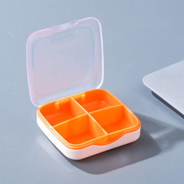 Pastillero portátil | Pastillero ABS impermeable con 4 compartimentos y resistente a la humedad | Estuche de viaje para pastillas, vitaminas y uso diario