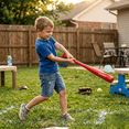 thumbnail image 3 of Blitzball Plastic Bat & 2 Ball Backyard Baseball Set for Kids- Red Bat White Balls, 3 of 3