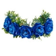 thumbnail image 1 of EeaseMX 1 tocado floral con rosas artificiales para boda, diadema de cosplay para niñas y novias (azul), 1 of 7