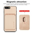thumbnail image 4 of Cutyskin Carbon Fiber Texture PU Leather Case for iPhone 7 Plus/8 Plus, with Detachable Card Holder, Compatible Magsafe Charging, Ultra Thin Design Shockproof Phone Case, Khaki, 4 of 6