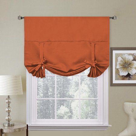 H Versailtex Thermal Insulated Blackout Kitchen Curtains Tie Up