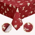 thumbnail image 6 of Christmas Table Cloth, Rectangle Xmas Tree Deer Print Waterproof Tablecloth, 6 of 8