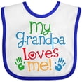 thumbnail image 3 of Inktastic Grandpa Loves Me Boys or Girls Baby Bib, 3 of 4