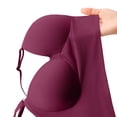 thumbnail image 6 of Women's Wireless Bra, Full Coverage Underarm Smoothing V Neck Bra with Adjustable Straps, Support Lift Comfort Bra | VerBelle,Hot Pink L, 6 of 6