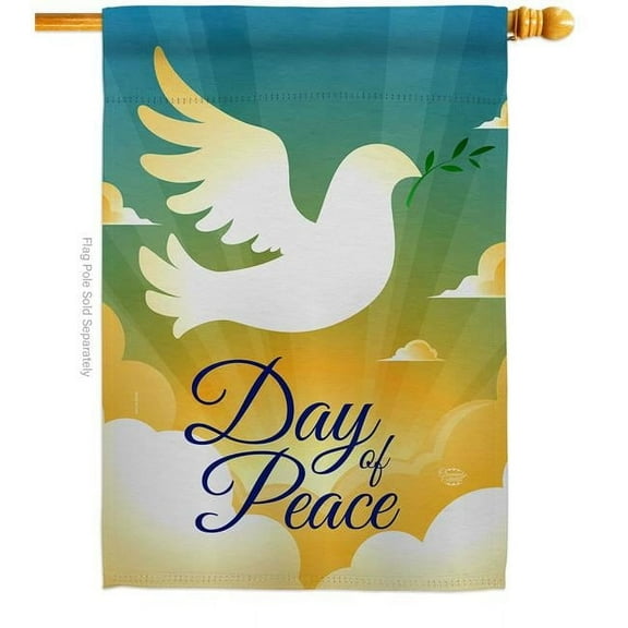 Ornament Collection H190074-BO 28 x 40 in. Day of Peace Sweet Life Earth Double-Sided Decorative Vertical House Flags - Decoration Banner Garden Yard Gift
