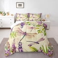 thumbnail image 2 of YST Spring Flowers Down Comforter, Queen, Rustic Farmhouse Purple Floral Dragonflies Bedding Set, 2 of 6
