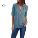 thumbnail image 1 of Sonducket - Camisa de manga corta con cuello en V para mujer con cremallera decorativa Prendas para la parte del cuerpo azul eléctrico XXL, 1 of 2