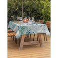 thumbnail image 3 of Outdoor Tablecloth with Umbrella Hole for Patio/Picnic/Party/Camping, Teal Crabs Coastal Waterproof Table Cloth Rectangle Table Cover Washable, Summer Beach Coral Nautical Ocean (52"x 70"), 3 of 8