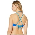 thumbnail image 3 of Polo Ralph Lauren COBALT Modern Solids Plunge Lace Back Bra Swim Top, US X-Large, 3 of 4