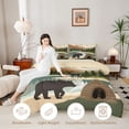 thumbnail image 3 of Manfei Wild Bear Twin Comforter Sets,Vintage Animals Bedding Set,Brown,Light Gray Reversible,2-Piece,1 Comforter and 1 Pillowcase, 3 of 7
