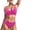 Pink, variant on Bra Brief Sets Women’s 2 Piece V Neck Seamless No Padding Bra And Thong Set Pink One Size