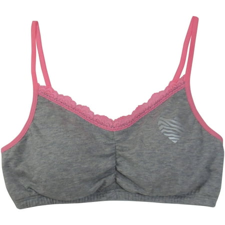 Fruit of the Loom Girls Cotton Crop Bra With Lace and Removable Pads ...