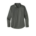 thumbnail image 3 of Port Authority Ladies Long Sleeve SuperPro React Twill Shirt, Storm Grey, 4X-Large, 3 of 4