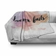 thumbnail image 3 of Saying Soft Flannel Fleece Blanket, Romantic Phrase About Love and Friendship Love Never Fails Bokeh Effect Background, Cozy Plush for Indoor and Outdoor Use, 50" x 70", Multicolor, by Ambesonne, 3 of 6