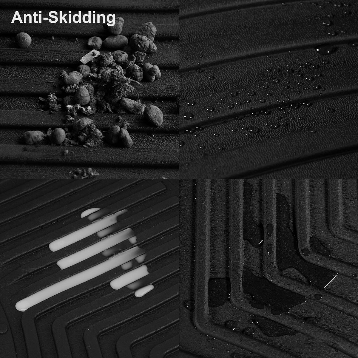RVNI TPE Rubber for 2015-2022 Chevy Colorado/GMC Canyon Crew Cab Floor Mats Set, All-Weather Protection