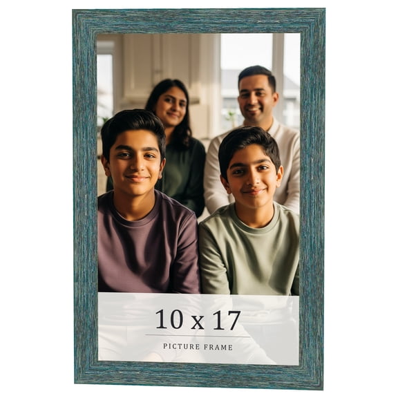 10x17 Frame Blue Rustic Barnwood Solid Wood Picture Frame Width 1.25 Inches | Interior Depth 0.5