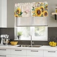 thumbnail image 4 of Sunflower Curtain Valances for Windows, Kitchen Valance Window Treatments Panel 2 Pack, Farmhouse Spring Floral Summer Botanical Rod Pocket Short Curtains for Bathroom Bedroom 60 x 18 Inch, 4 of 8