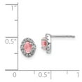 thumbnail image 2 of Real 14kt White Gold Diamond and Cabochon Pink Tourmaline Earrings; for Adults and Teens; for Women and Men, 2 of 2