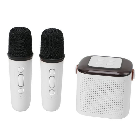 Portable Bluetooth Karaoke Speaker with 2 Wireless Microphones & LED Lights for Kids Birthday Parties
