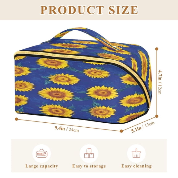 Iauyy Rhombus Cosmetic Bag with Handle Large Capacity Luxury Twill Travel Makeup Bag ,Royal Blue