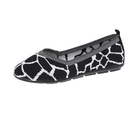 

Lovskoo 2024 Women s Knit Dress Shoes Closed Toe Trendy Ventilate Casual Round Toe Comfy Casual Shoes Black