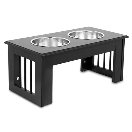 Internet's Best Traditional Pet Feeder - Espresso - Food and Water