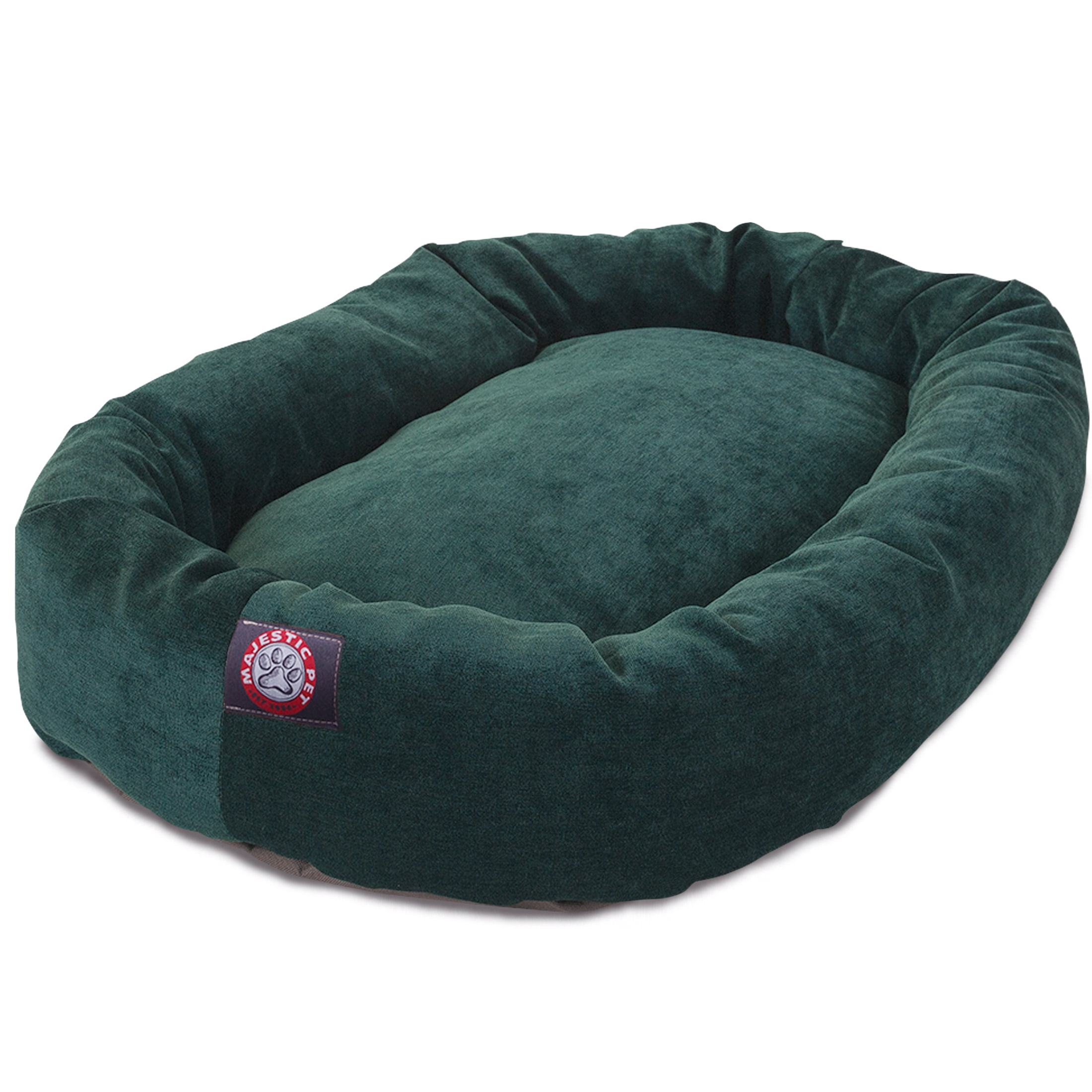 Majestic Pet Villa Velvet Bagel Pet Bed for Dogs, Calming Dog Bed Washable, Extra Large, Marine