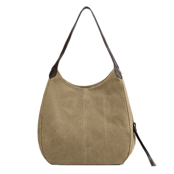 Los bolsos de lona sencillos son elegantes y versátiles. Color caqui