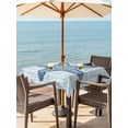 thumbnail image 3 of Outdoor Tablecloth with Umbrella Hole for Patio/Picnic/Party/Camping, Navy Blue Starfish Waterproof Table Cloth Square Cover Washable, Vintage Gray Farmhouse Coastal Summer (54"x 54"), 3 of 9
