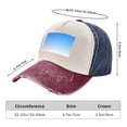 thumbnail image 3 of White Blue Gradient Baseball Cap Distressed Adjustable Vintage Cotton Denim Hat for Women Men, 3 of 7