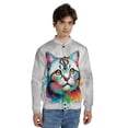 thumbnail image 4 of Watercolor Drip American Shorthair Pop Art Colorful Portrait Artwork All Over Print 3D Baseball Jacket Cat Lover Kitten Owner Gifts Bomber Jacket Softball - 01009, 4 of 6
