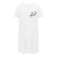thumbnail image 4 of Tnhcen Women's Valentine's Day Long Nightgown Polyester Spandex Double Brushed Soft Comfortable Zipper Front Pocket Heart Print Pajama Sleepwear Dress M-2XL, 4 of 6