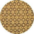 thumbnail image 1 of Ahgly Company Indoor Round Abstract Brown Modern Area Rugs, 7' Round, 1 of 4