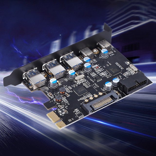 Tarjeta Usb 3.0 Pci Express Placa PCI Express USB 3.0 SATA de 15 pines/20 pines Compatible con Windows XP/Vista/7/8