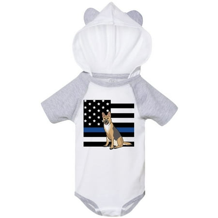 

Inktastic Police K 9 Blue Line Flag Gift Baby Boy or Baby Girl Bodysuit