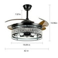 thumbnail image 3 of KPIBEST Industrial Ceiling Fan 42" Ceiling Fan with Retractable Blades, Vintage Acrylic Chandelier Fan Light Fixtures, 3 of 9