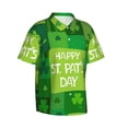 thumbnail image 2 of Happy St.Pat'S Day Hawaiian Shirts For Men, Summer Short-Sleeve Relaxed-Fit Button-Down Shirts Small, 2 of 9