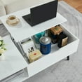 thumbnail image 2 of Kepooman Coffee Table, Dining Table, Center Table,39" Wood Lift Top Coffee Table with Hidden Compartment and Storage Shelf, White, 2 of 15