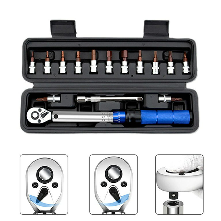 Torque Wrench Set 1/4Inch 2-24Nm Double Scale Bike Torque Wrench Repair Kit