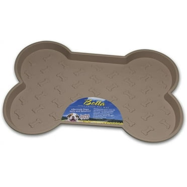 Loving Pets Bella Spill-Proof Dog Mat - Tan [Dog, Placemats] Small (18.25"L x 13.25"W)