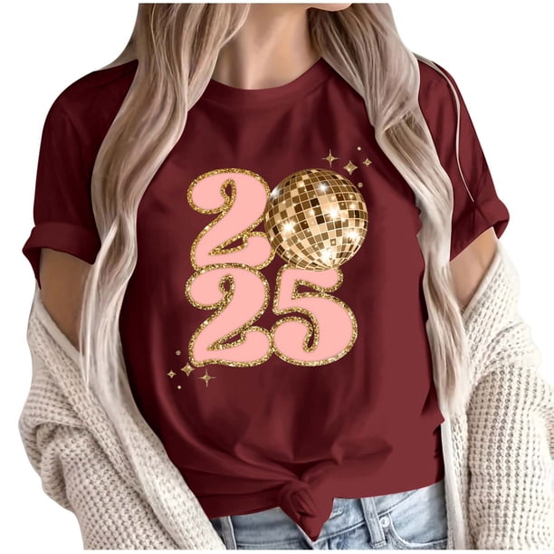 Camisetas de Manga Corta para Mujeres, Camiseta de Cuello Redondo Impresa de Moda, Primavera Y Verano Casual