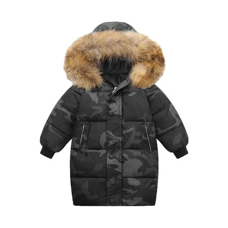 

YYDGH Boy s Girls Winter Parka Jacket Hooded Puffer Ticken Coats Casual Button Zipper Hoodie Outerwears(Multicolor 7-8 Years)