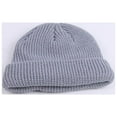 thumbnail image 2 of Xfvqtps Children Skull Cap Dome Knitting Solid Color Simplicity Stretchy Soft Comfortable Windproof Coldproof Warm Winter Beanie Gray, 2 of 3