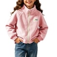 thumbnail image 6 of Wilark Girls Fleece Zip Up Jackets Stand Collar Long SLeeve Relaxed Fit Casual Fashion Lightweight Fall Coat Pink 8, 6 of 6