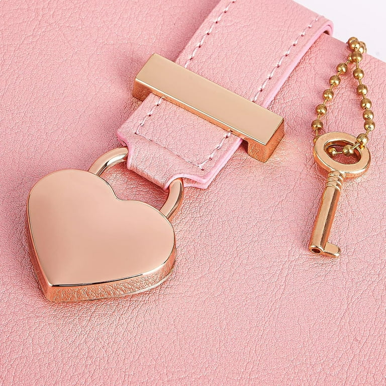 Boriyuan B6 Heart-Shaped Lock Diary for Girls Ages 8-12