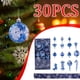 thumbnail image 3 of Decoraciones navideñas, adornos navideños, regalos navideños Juego de 30 adornos navideños con forma de bastón de caramelo y cinta. Combinación de bolas y cintas., 3 of 4