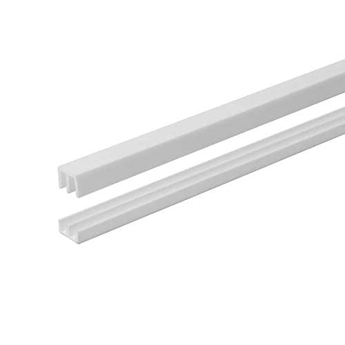 Randall Manufacturing 1/4" Plastic Sliding Door Track (White, 4 FT Long